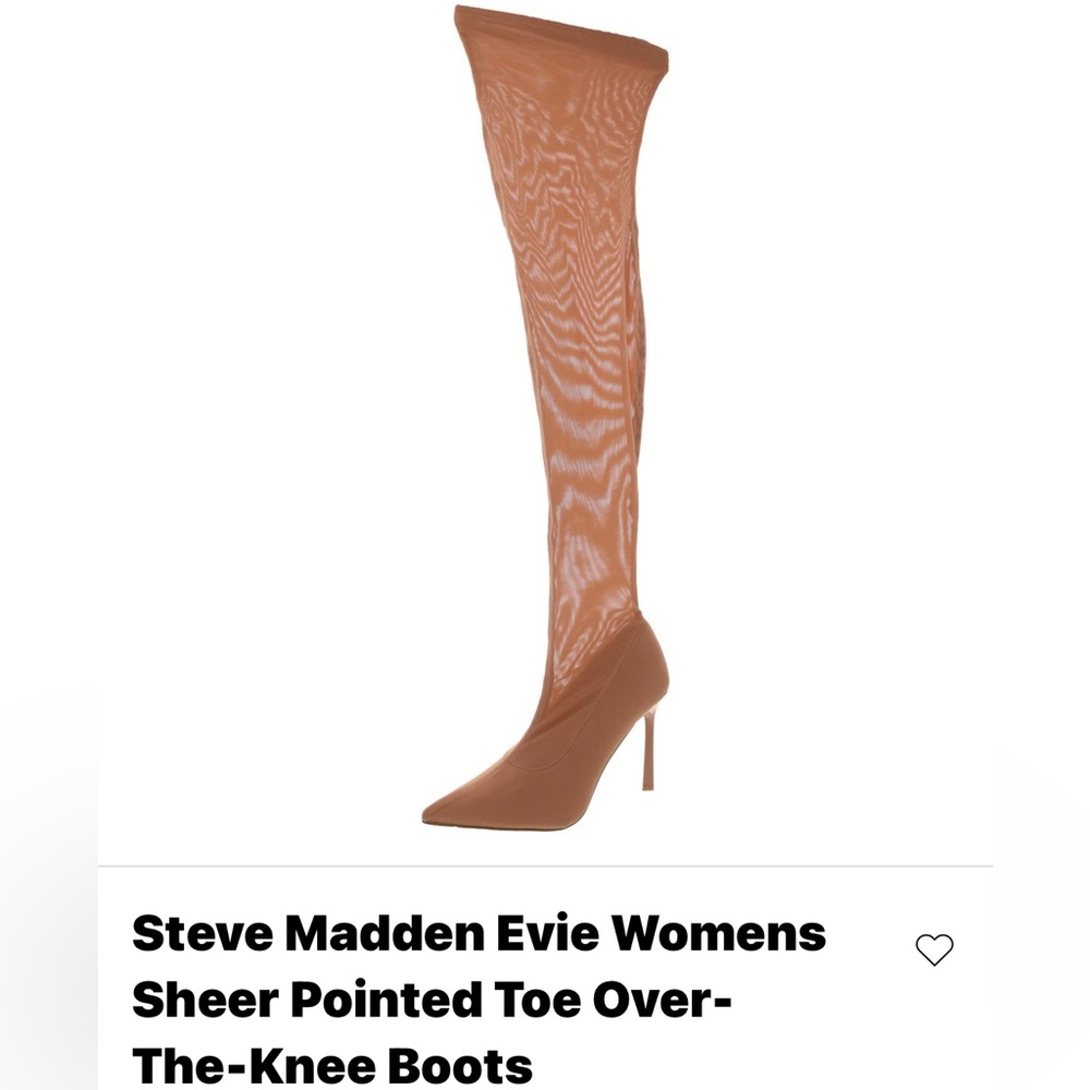 Steve Madden Evie Tan Over the Knee Boots with Stiletto Heel